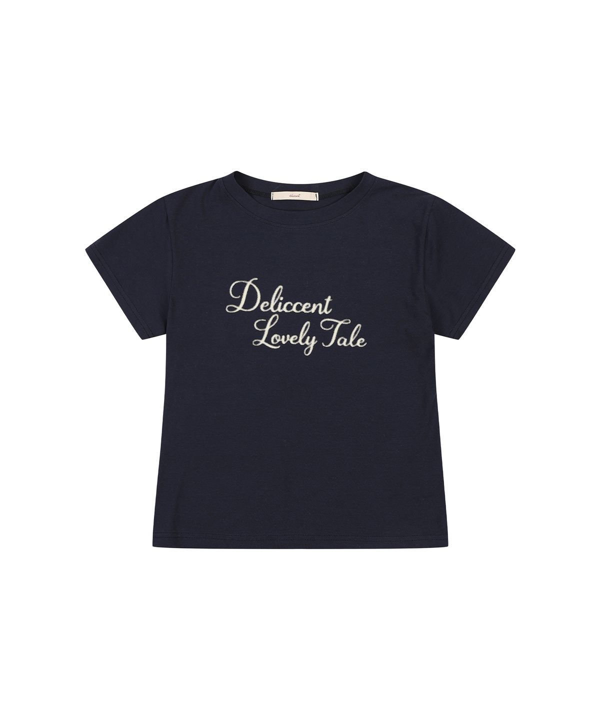 델리센트(DELICCENT) 레터링 슬림 티셔츠 [NAVY]