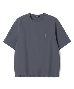 남성 나일론 라운드넥 반팔 티셔츠 (DK-GREY) (HC5ST32)