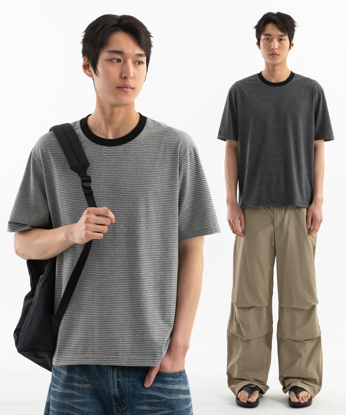 유니온스튜디오(UNIONSTUDIO) ( 2Pack ) 모어 스트라이프 반팔티 ( 2Color )