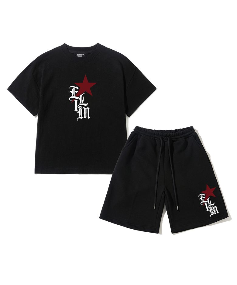 [SET] EY 레드스타 반팔티&버뮤다팬츠