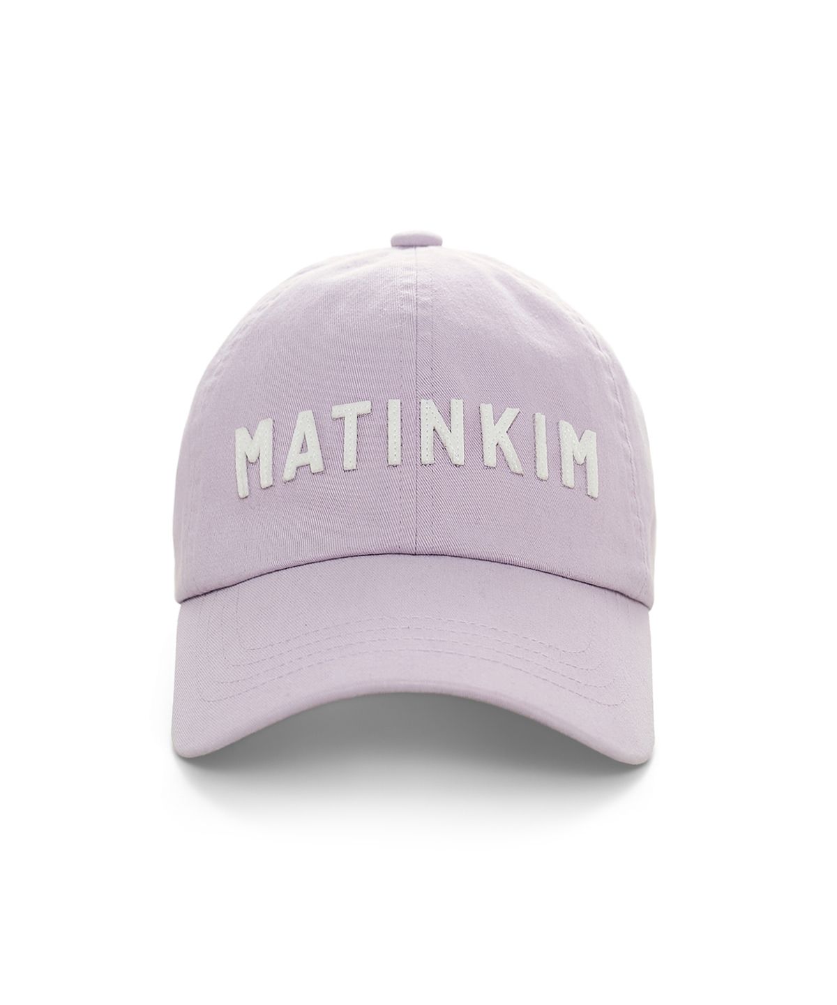 마뗑킴(MATIN KIM) APPLIQUE FELT LOGO BALL CAP IN LILAC