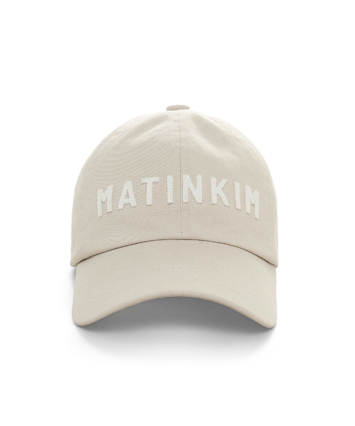 마뗑킴(MATIN KIM) APPLIQUE FELT LOGO BALL CAP IN LIGHT GREY