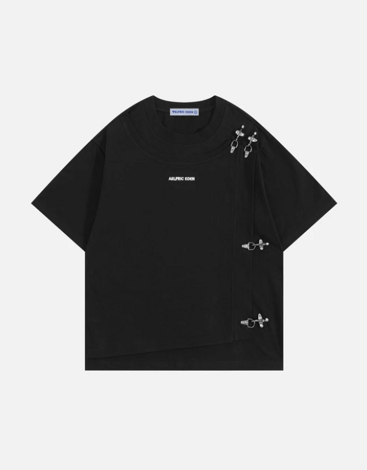 엘프릭 에덴(AELFRIC EDEN) Boxy Metal Button Tee  티셔츠 AE26CTQ10340-01TBLK
