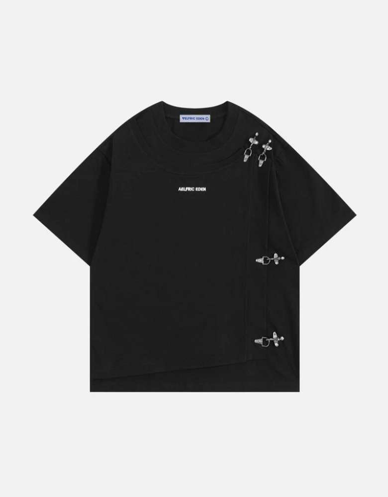Boxy Metal Button Tee  티셔츠 AE26CTQ10340-01TBLK