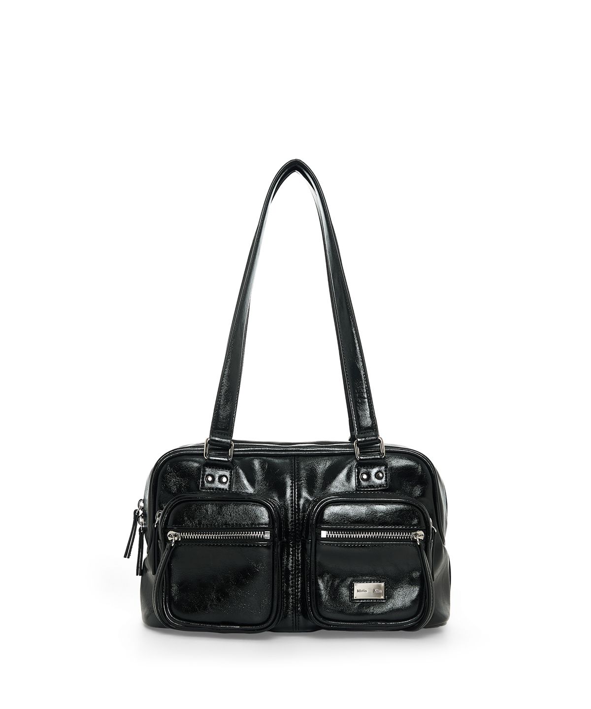 마뗑킴(MATIN KIM) DOUBLE POCKET BRICK SHOULDER BAG IN BLACK