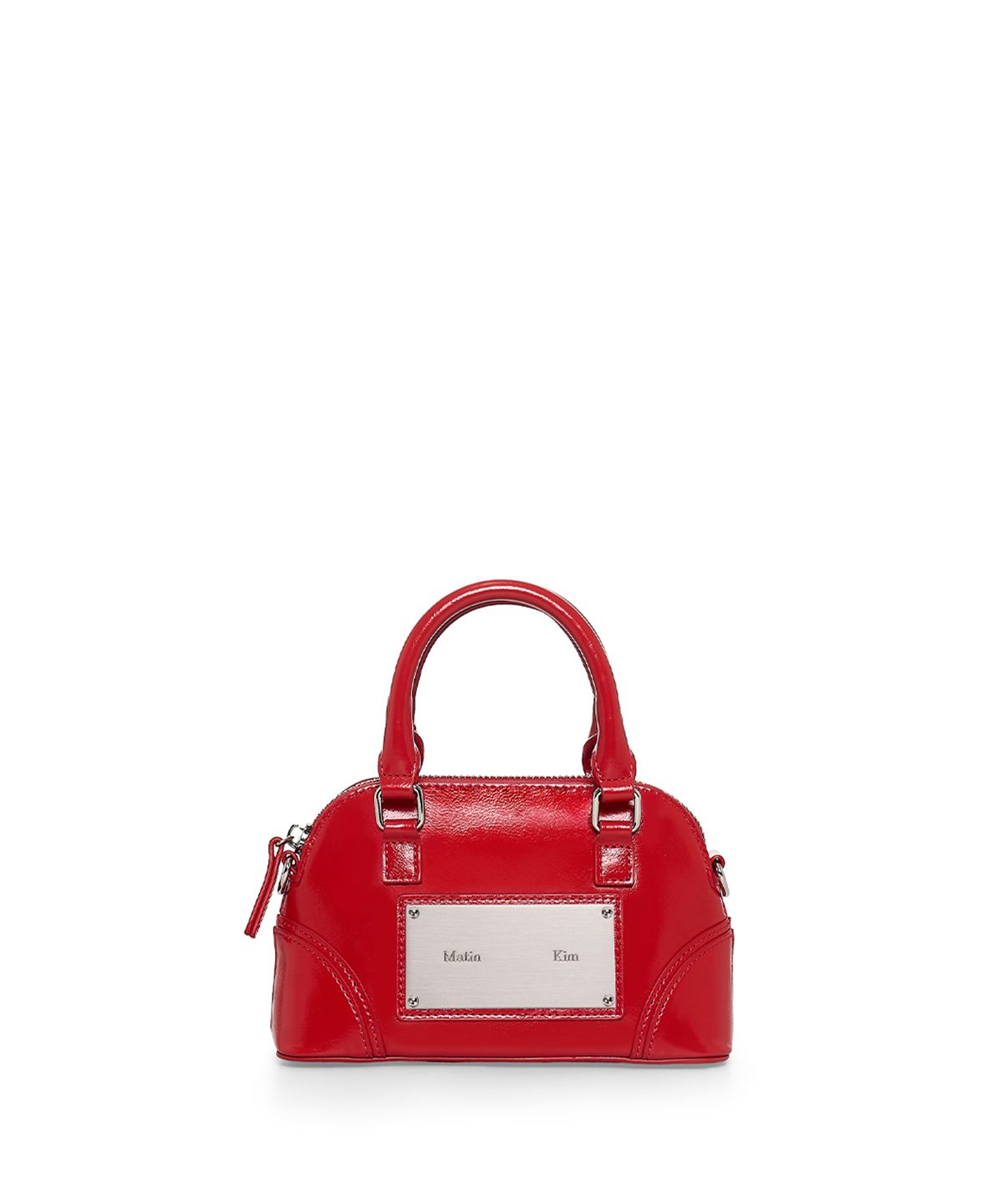 마뗑킴(MATIN KIM) CURVE ZIP MINI BAG IN RED