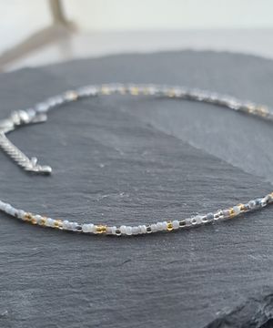 비정형 무채색 4컬러 비즈 목걸이