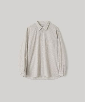 Library Roll-up Shirt (Milk Stripe)