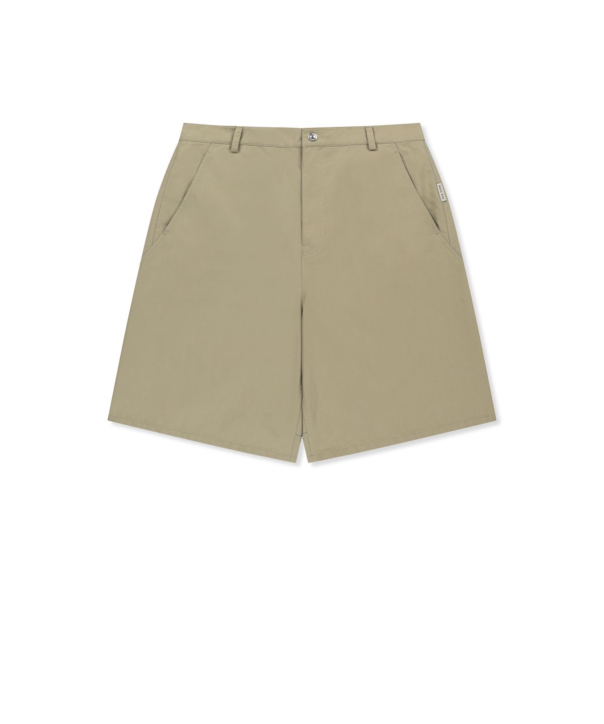 마뗑킴(MATIN KIM) CURVED SEAM BERMUDA PANTS FOR MEN IN BEIGE