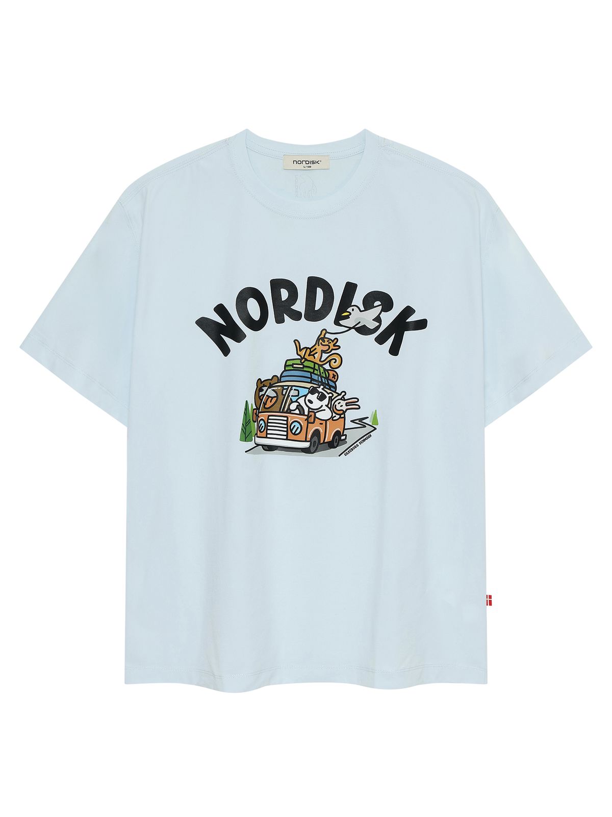 노르디스크(NORDISK) 캠프 크루 카툰 반팔 티셔츠 - U_Light Blue