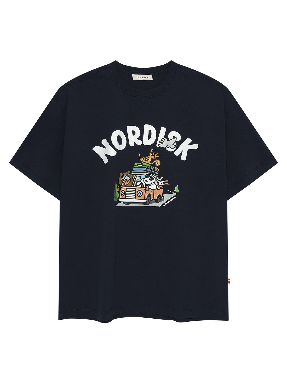 노르디스크(NORDISK) 캠프 크루 카툰 반팔 티셔츠 - U_Navy