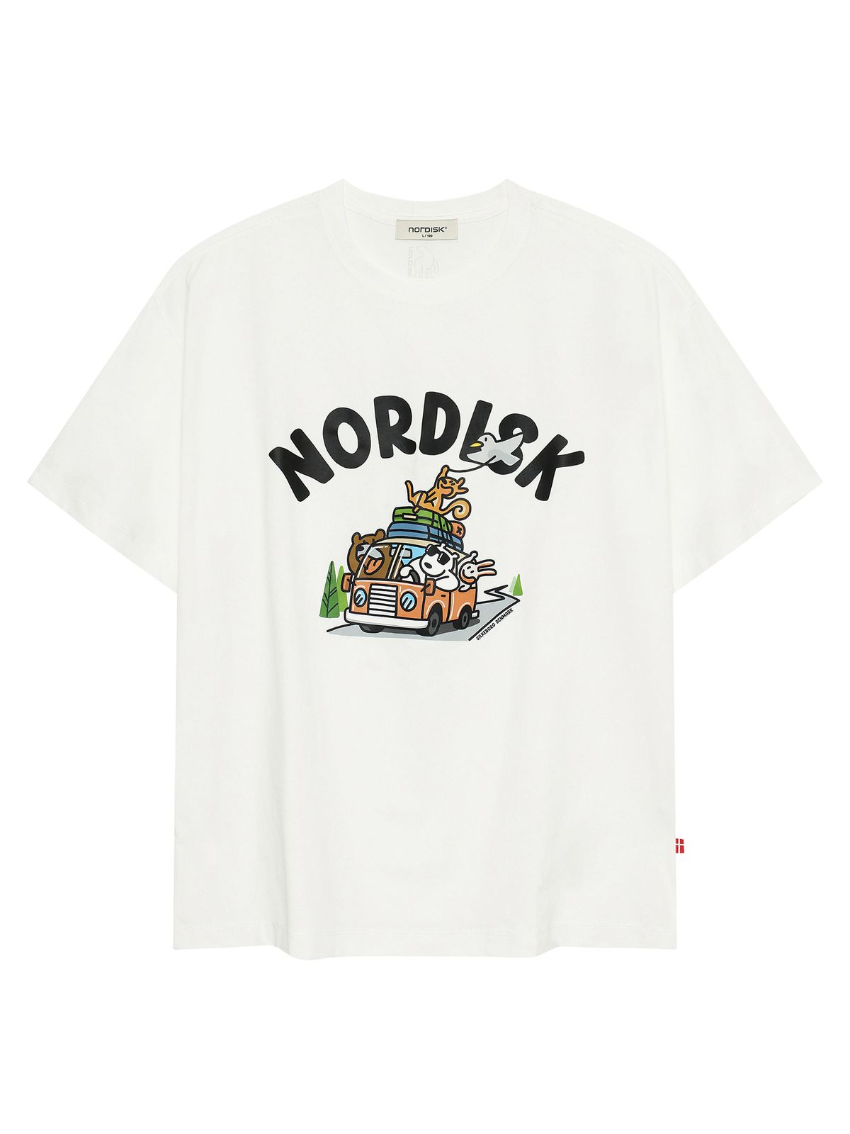노르디스크(NORDISK) 캠프 크루 카툰 반팔 티셔츠 - U_Off White