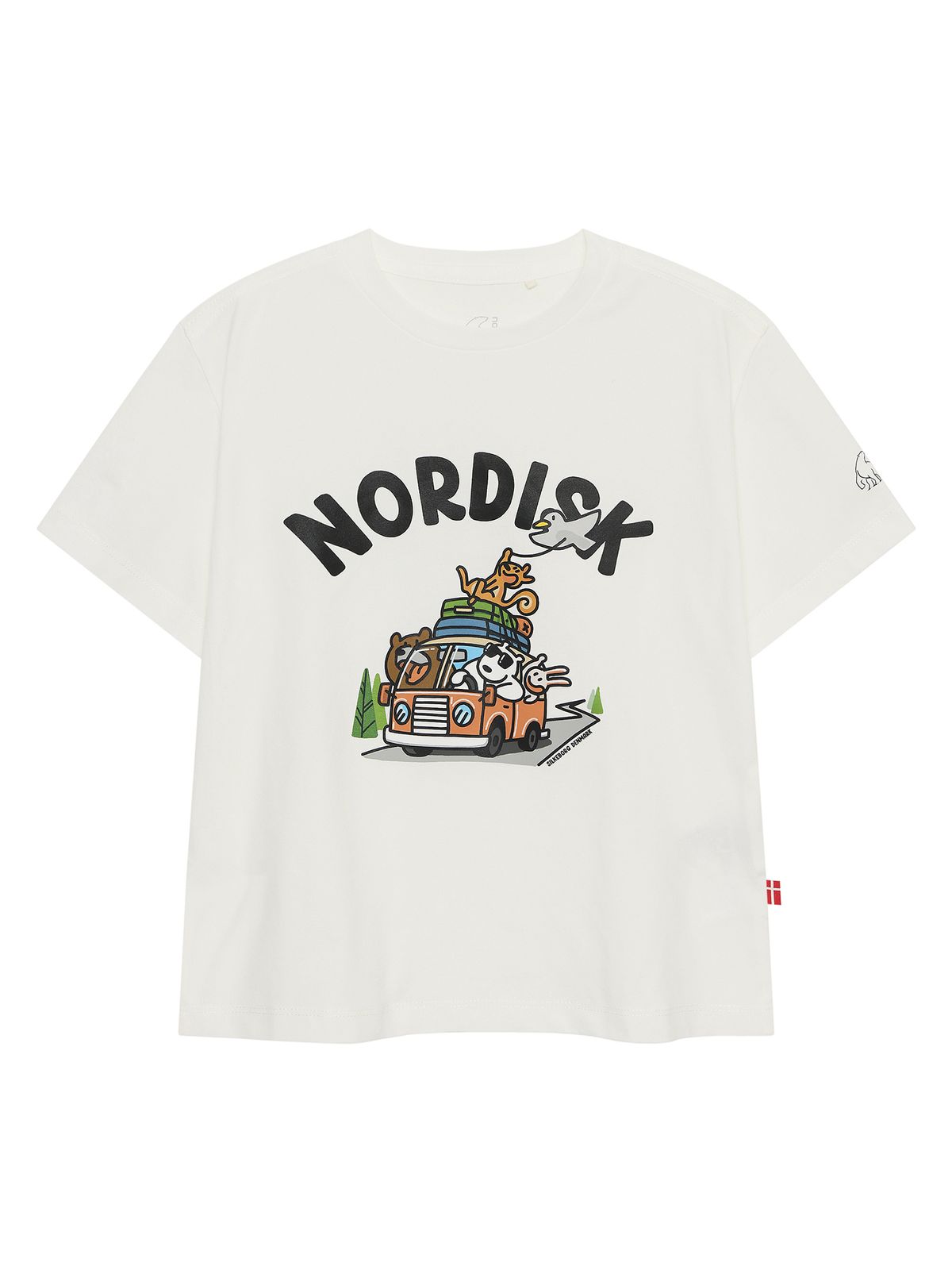 노르디스크(NORDISK) 캠프 크루 카툰 반팔 티셔츠 - K_Off White