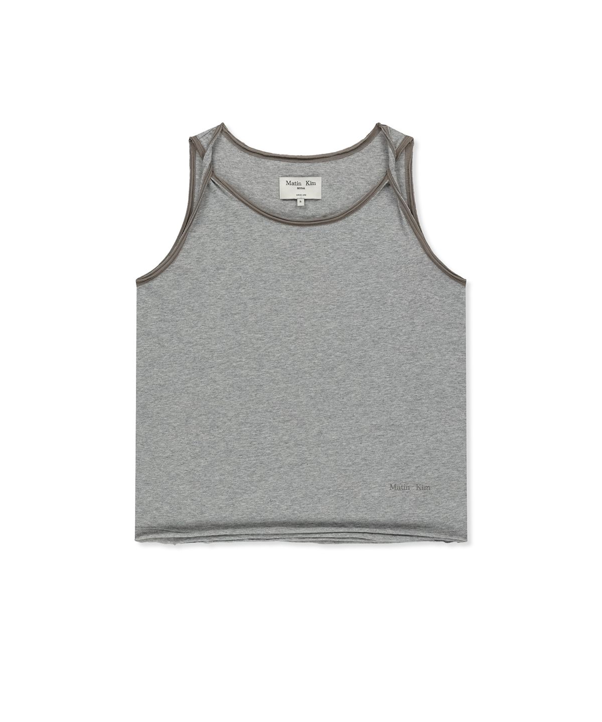 마뗑킴(MATIN KIM) TWIST SHOULDER SLEEVELESS TOP IN GREY