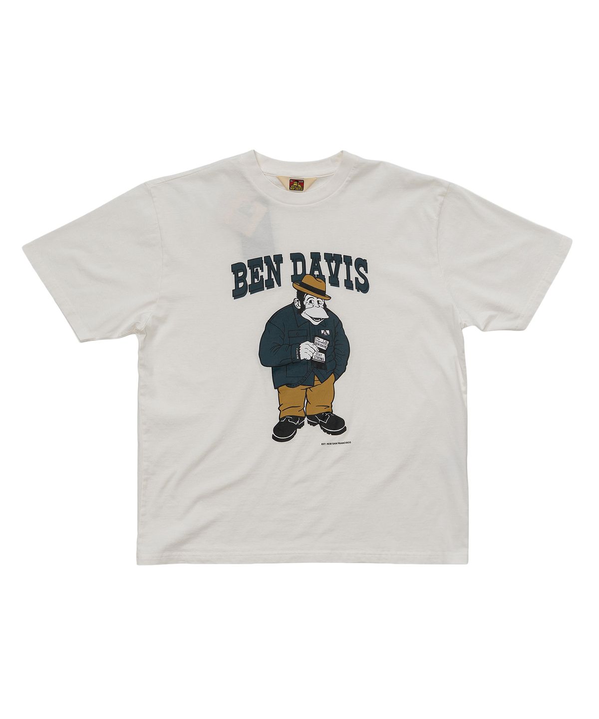 벤 데이비스(BEN DAVIS) 클래식 페도라 고릴라 티셔츠 화이트