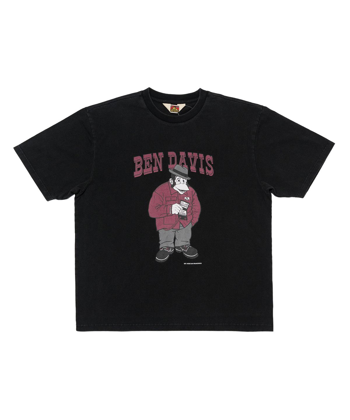 벤 데이비스(BEN DAVIS) 클래식 페도라 고릴라 티셔츠 블랙
