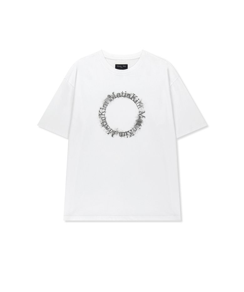 MATIN KIM CIRCLE LOGO TOP FOR MEN IN WHITE