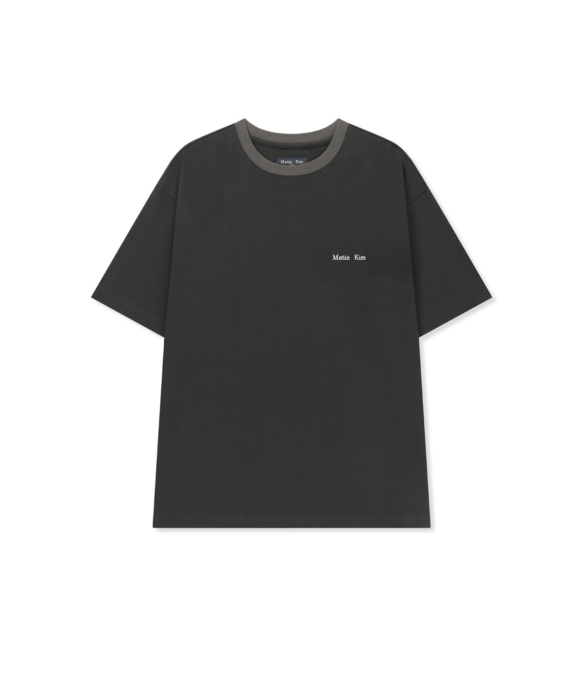 마뗑킴(MATIN KIM) TONAL RIB BACK LOGO TOP FOR MEN IN BLACK