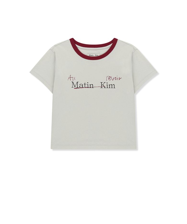 TONAL RIB LOGO CROP TOP IN GREY