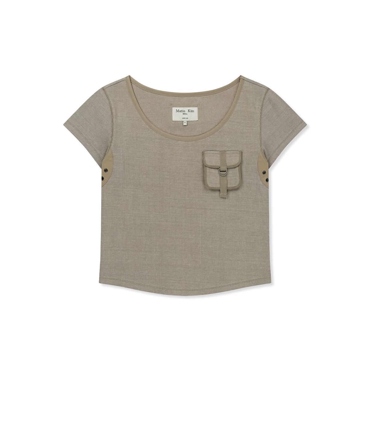 마뗑킴(MATIN KIM) POCKET POINT SLIM FIT TOP IN BEIGE