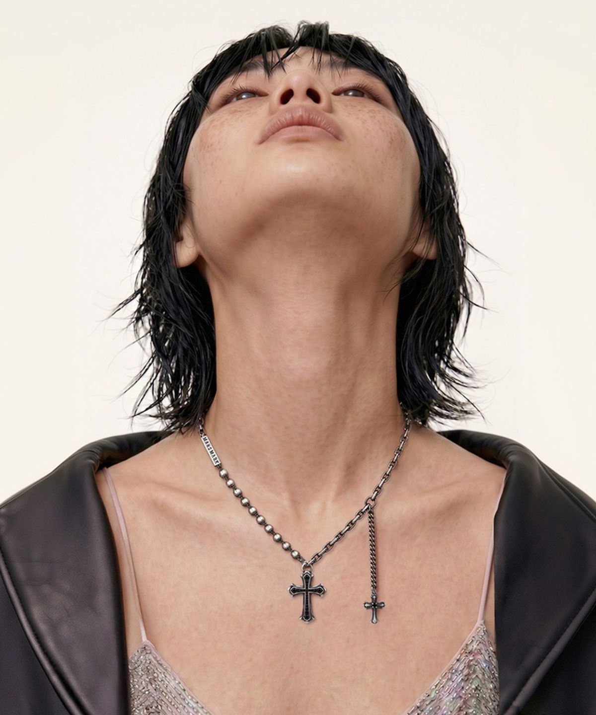 마르스마크(MARS MARK) Stellar Cross Drop Mixed Chain Necklace S