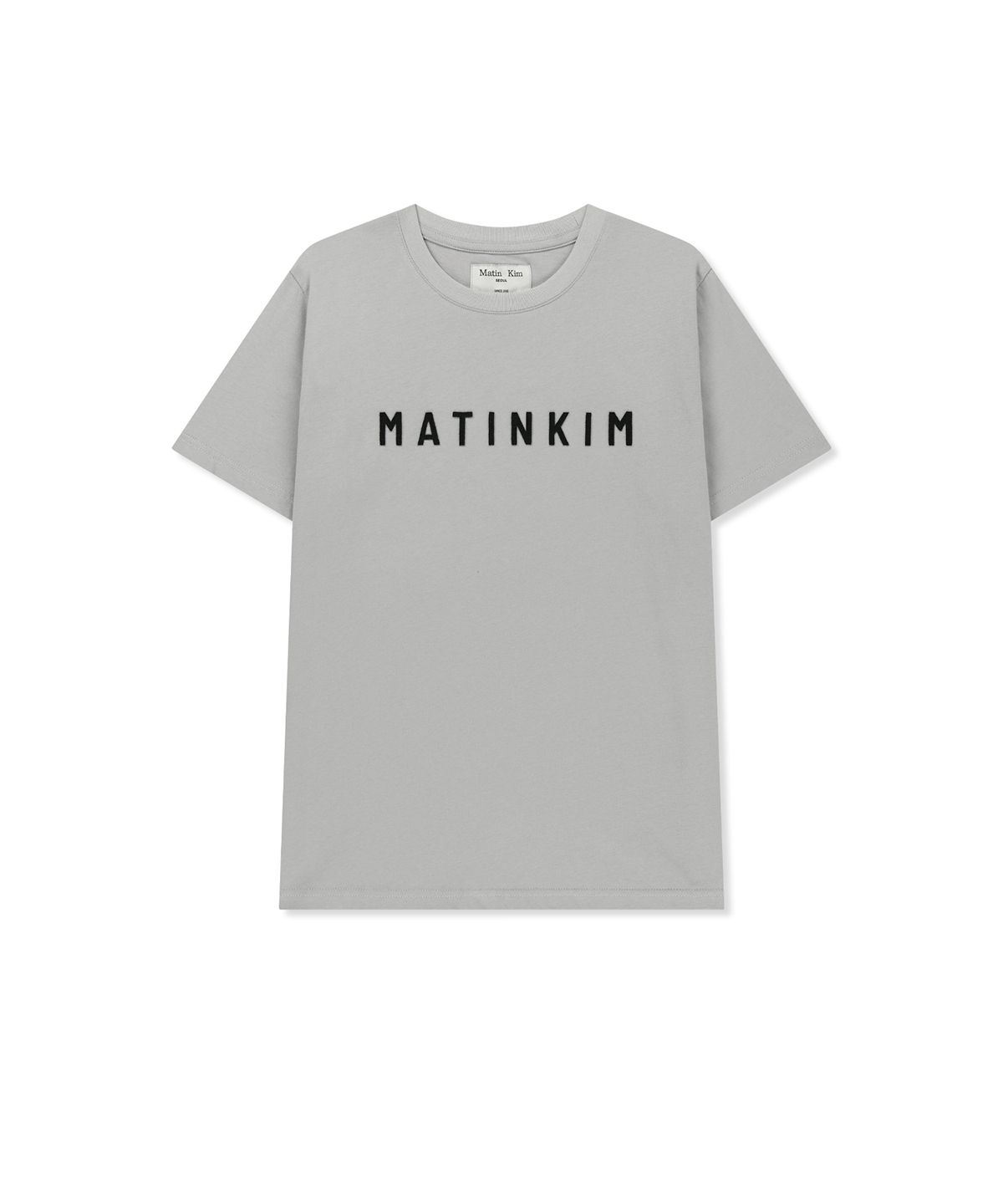 마뗑킴(MATIN KIM) APPLIQUE FELT LOGO TOP IN GREY