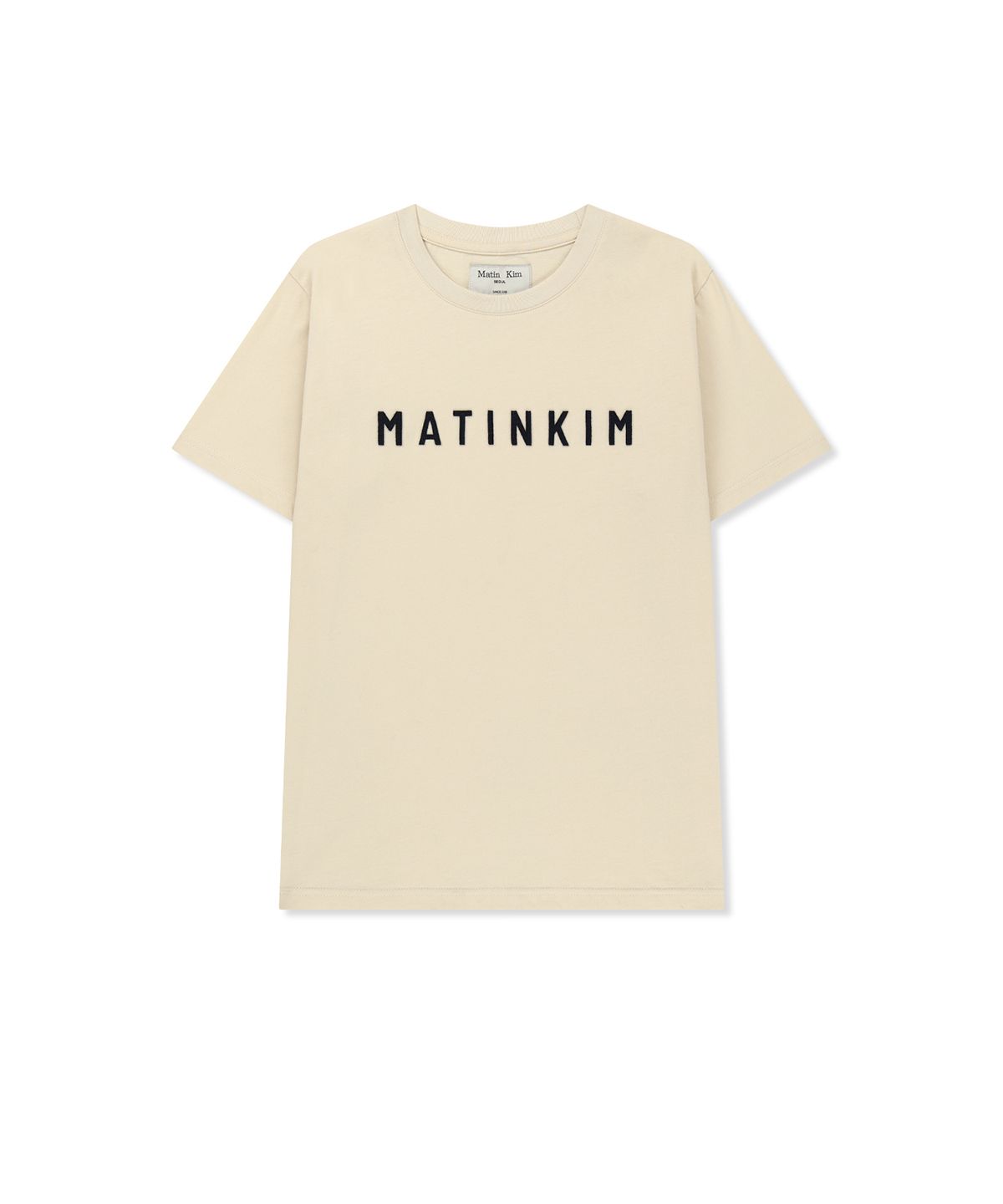 마뗑킴(MATIN KIM) APPLIQUE FELT LOGO TOP IN CREAM