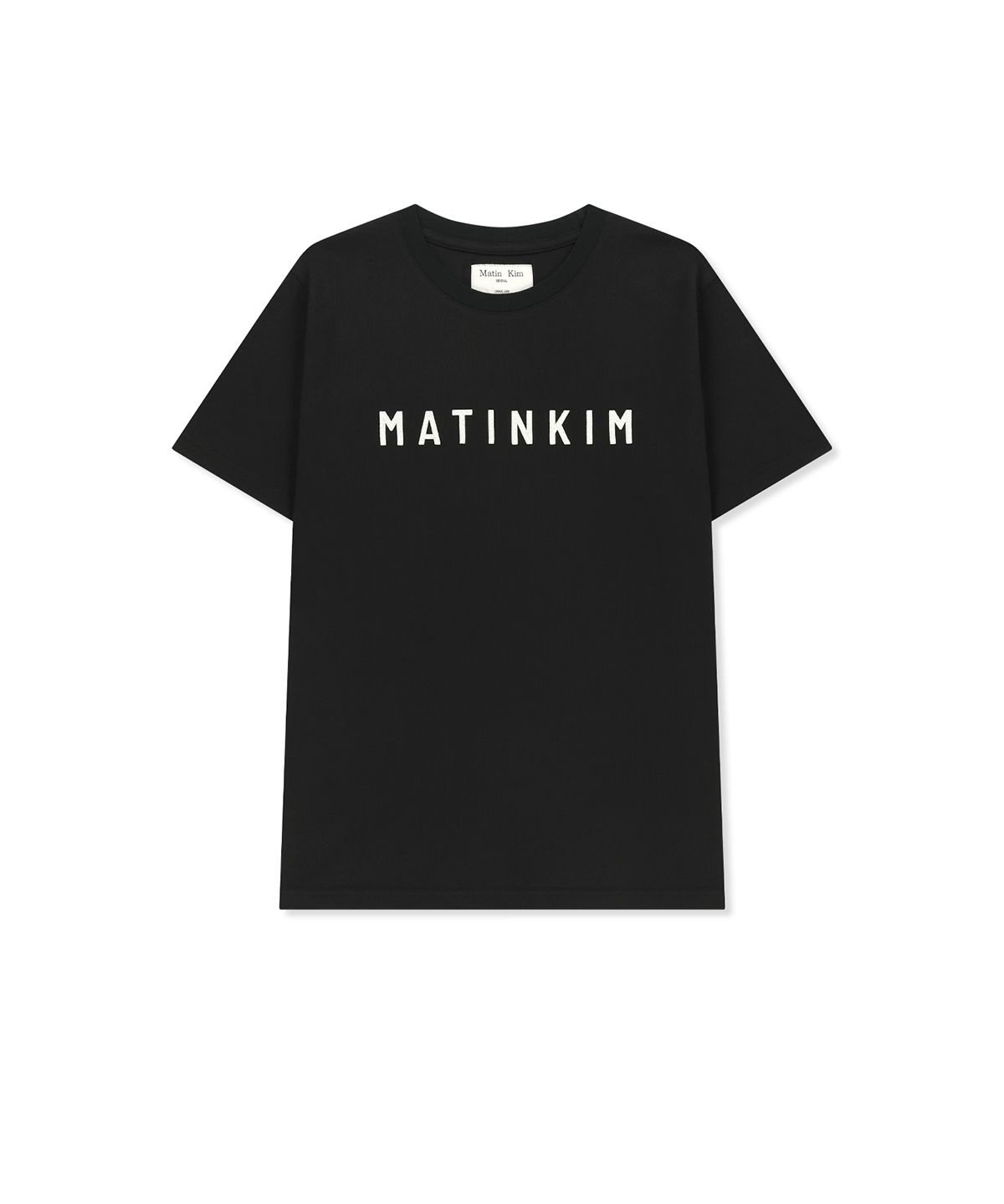 마뗑킴(MATIN KIM) APPLIQUE FELT LOGO TOP IN BLACK