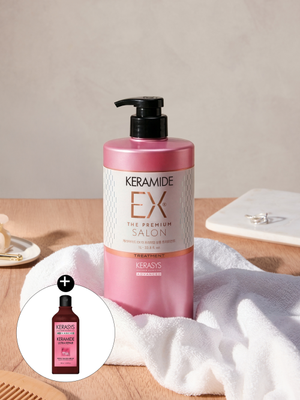케라마이드 EX 더 프리미엄 살롱 트리트먼트 1L  + 케라마이드 샴푸 180ml 증정 구성