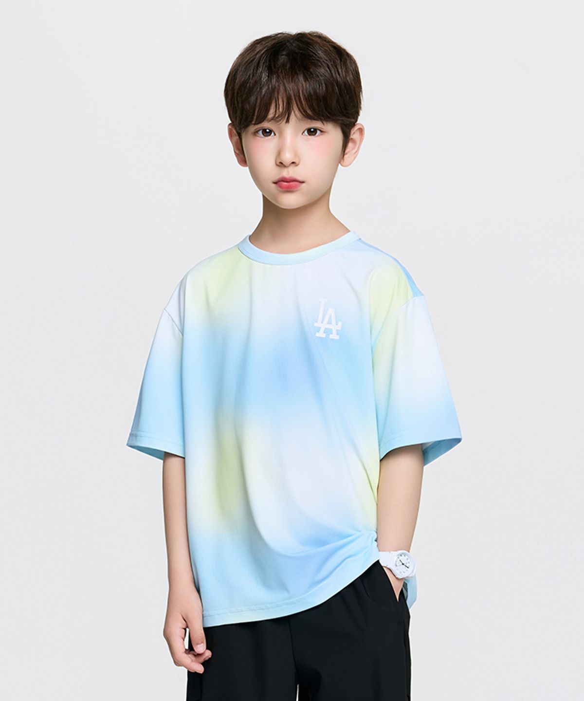 엠엘비 키즈(MLB KIDS) 아웃도어 베이직 그라데이션 티셔츠 LA (L.Blue)