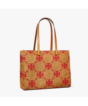 티 모노그램 스트로 토트 - 내추럴