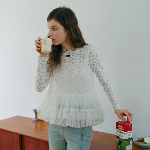 Cest_Sheer tiered sleeveless camisole