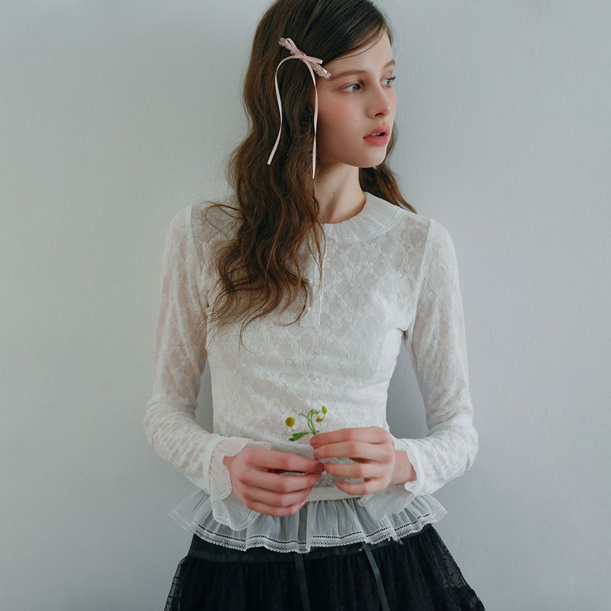쎄무아듀(CEST MOIDEW) Cest_Lace ruffle collar blouse