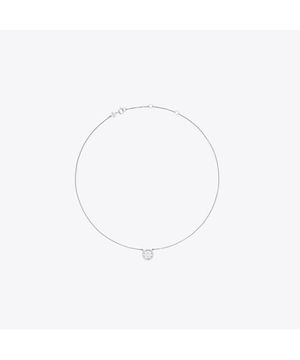 아이콘 파베 펜던트 네크레이스 - 토리 실버 / 크리스탈