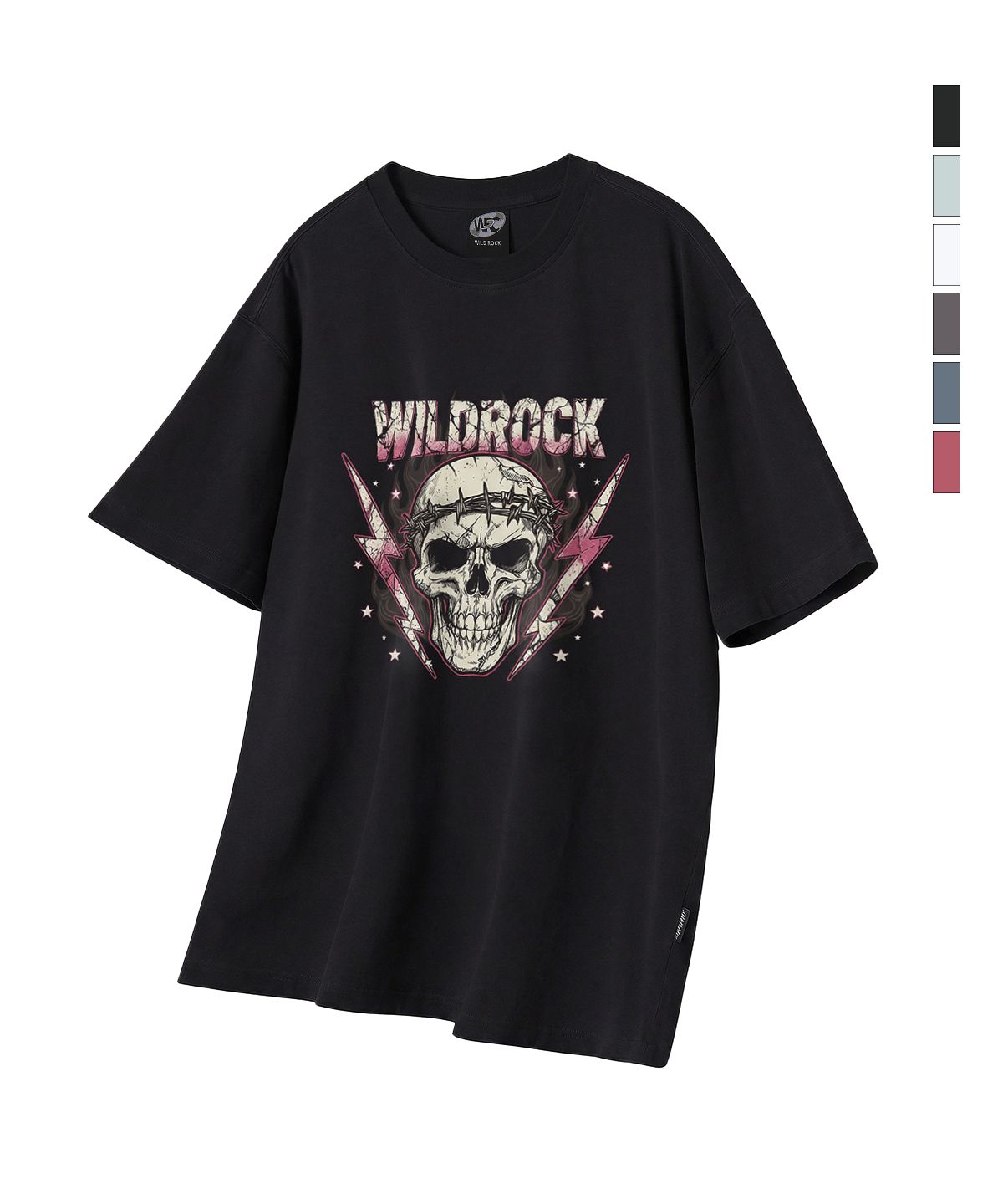 와일드락(WILDROCK) Thunder Skull  쿨코튼 오버핏 반팔 티셔츠