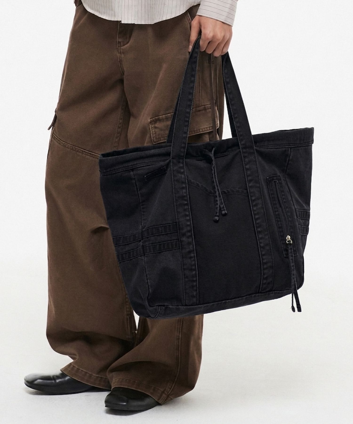 Oxford two tone tote bag BLACK source detail 69
