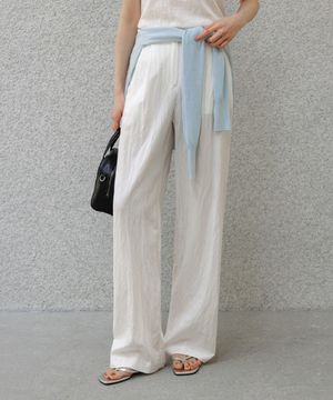 [인생360] [3단기장] 에어쿨 소프트 투핀턱 와이드 나일론 슬랙스_F6S350SL