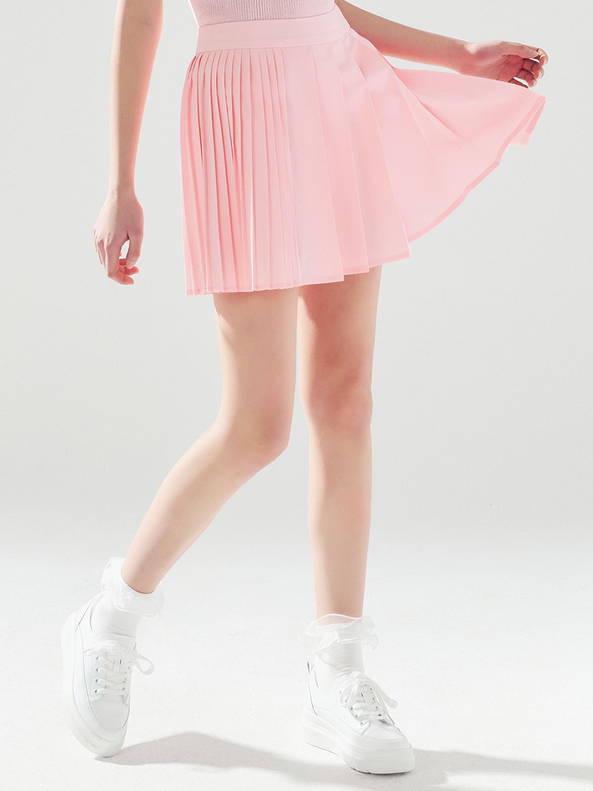 로드로아르(LORDLOAR) 언발 플리츠 스커트 L/PINK