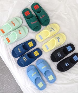 [2개세트] 오픈토 테리 타올 룸슈즈 홈 슬리퍼 M/L 6종