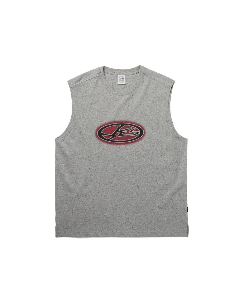 Y.E.S Oval Logo Sleeveless Grey