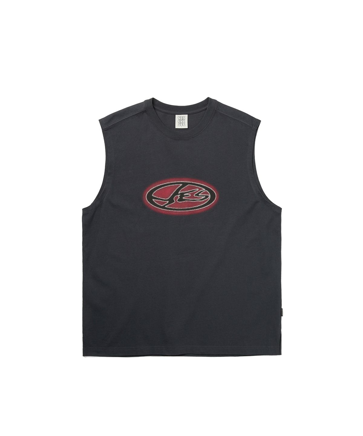 예스아이씨(YESEYESEE) Y.E.S Oval Logo Sleeveless Charcoal
