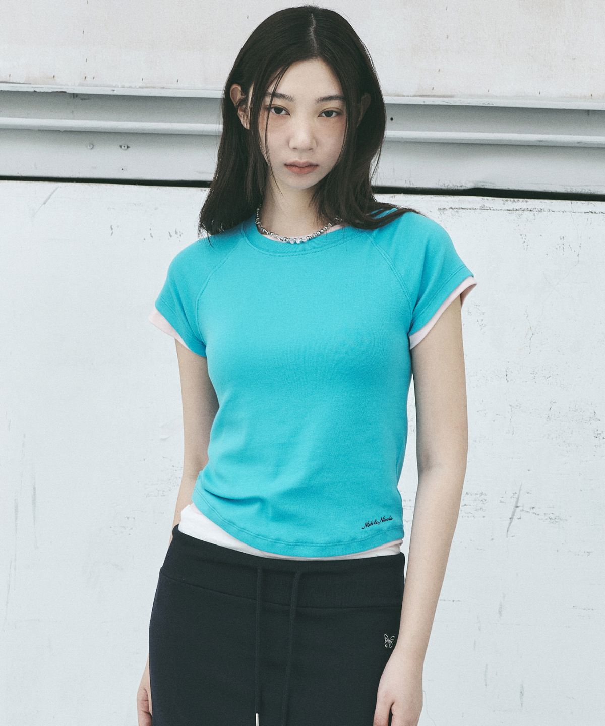 닉앤니콜(NICK&NICOLE) SOFT RAGLAN TOP_BLUE