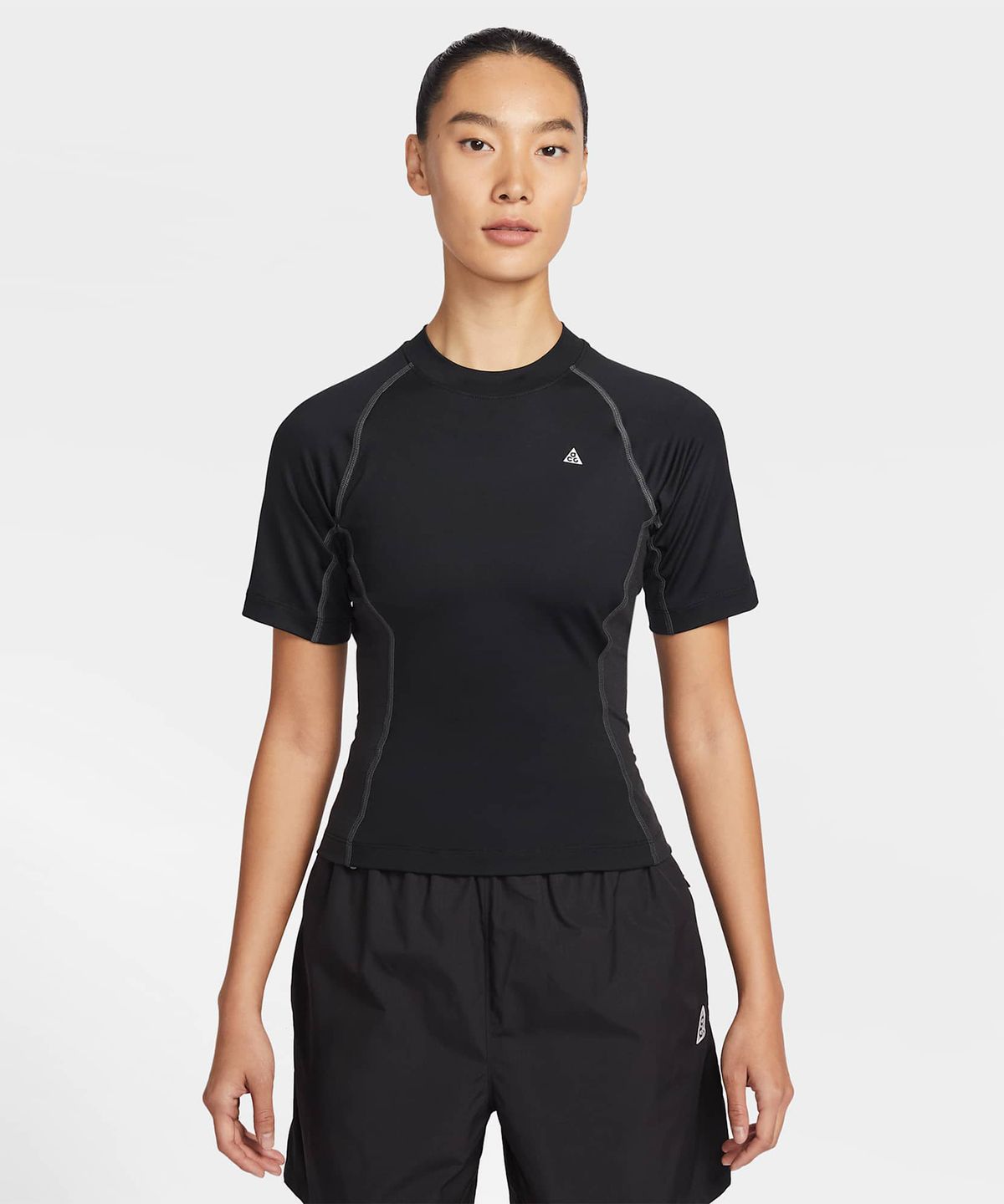 나이키(NIKE) ACG 와일드씨 드라이 핏 반소매 베이스 레이어 탑 W - 블랙:앤트러사이트:서밋 화이트 / IO1461-010