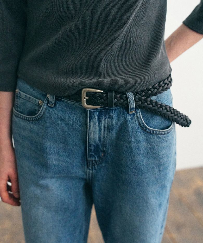 Western Twist Leather Belt_Black