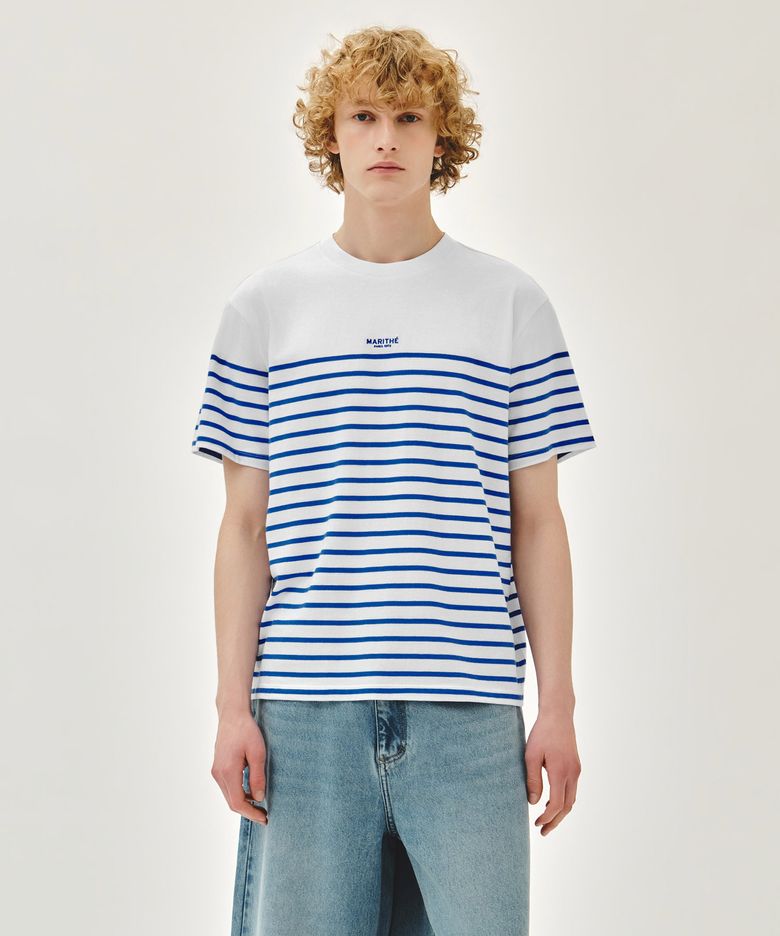 BLOCK STRIPE TEE blue