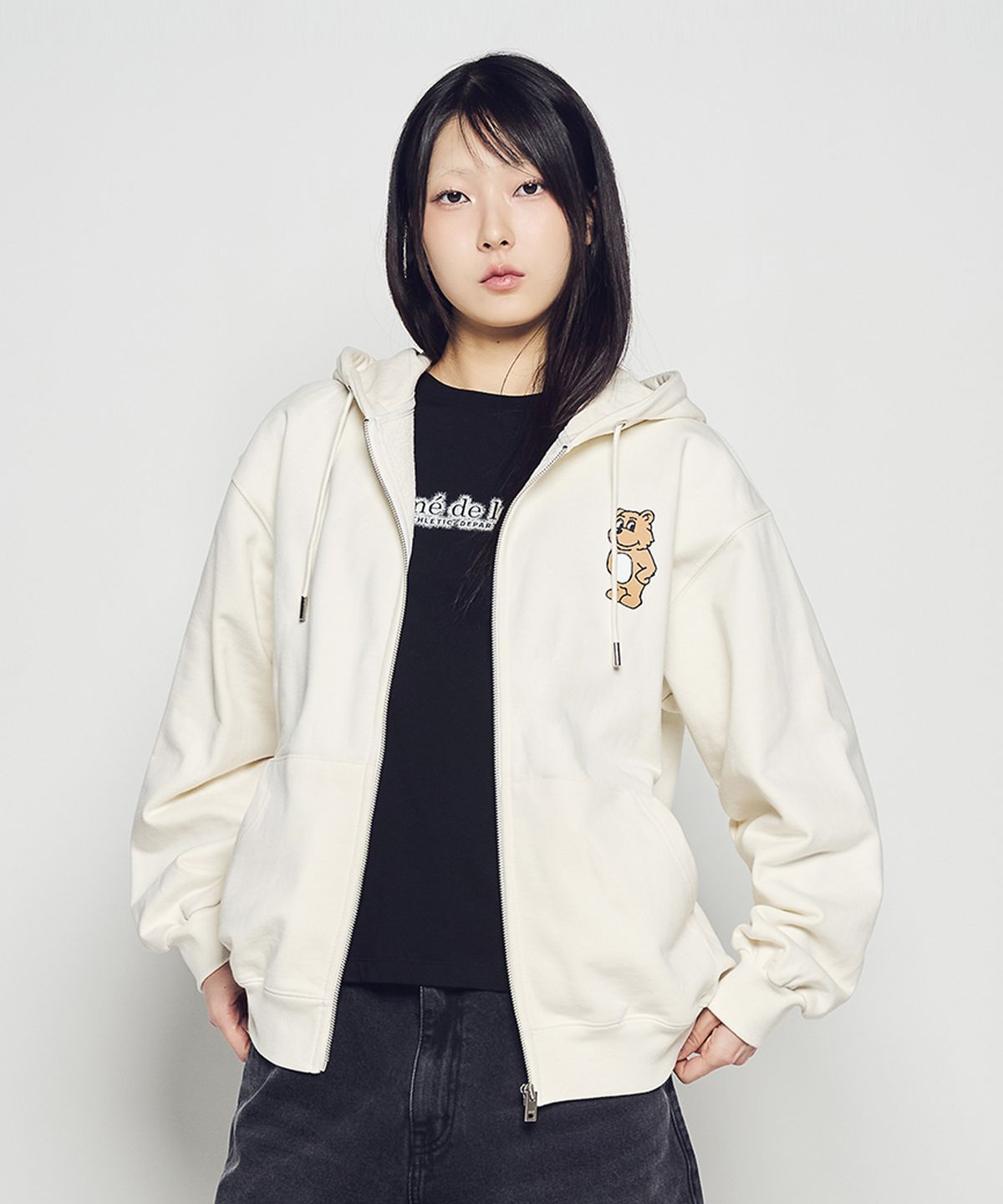 아크메드라비(ACME DE LA VIE) STAND 2D AC BEAR HOODIE ZIP UP