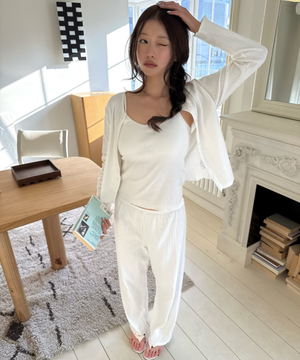 코튼 파자마 가디건&팬츠 set