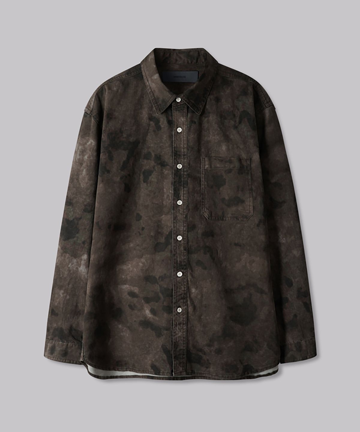 코너블레스(CORNERBLESS) WASHED BROWN CAMO LONG SLEEVE SHIRTS