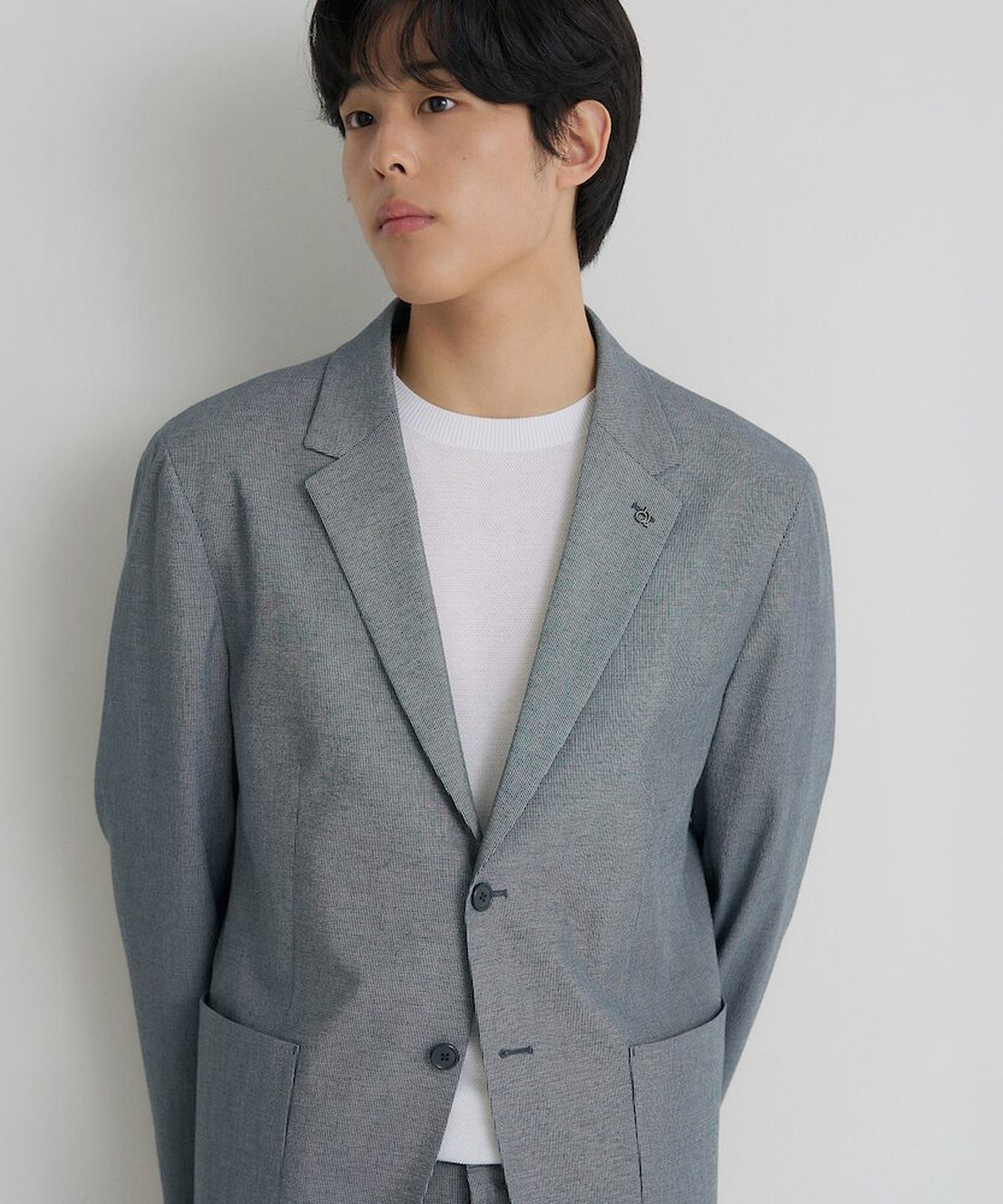 빈폴 멘(BEANPOLE MEN) 시어서커 패턴 셋업 재킷  네이비