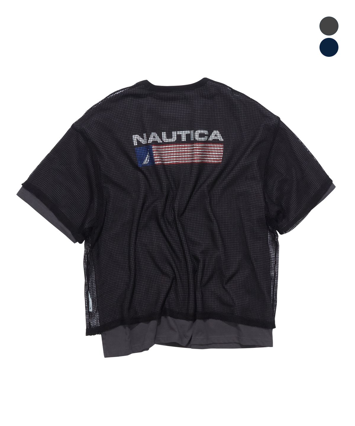 노티카(NAUTICA) 메쉬 레이어드 티셔츠(2colors) NTS5506